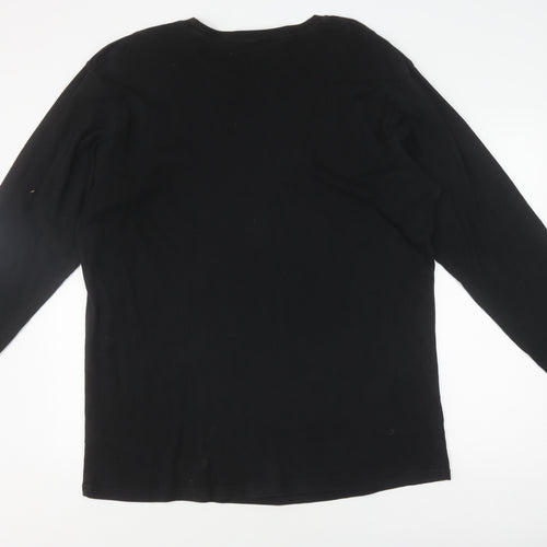 Cotton Traders Men's Black 4XL Long Sleeve T-Shirt