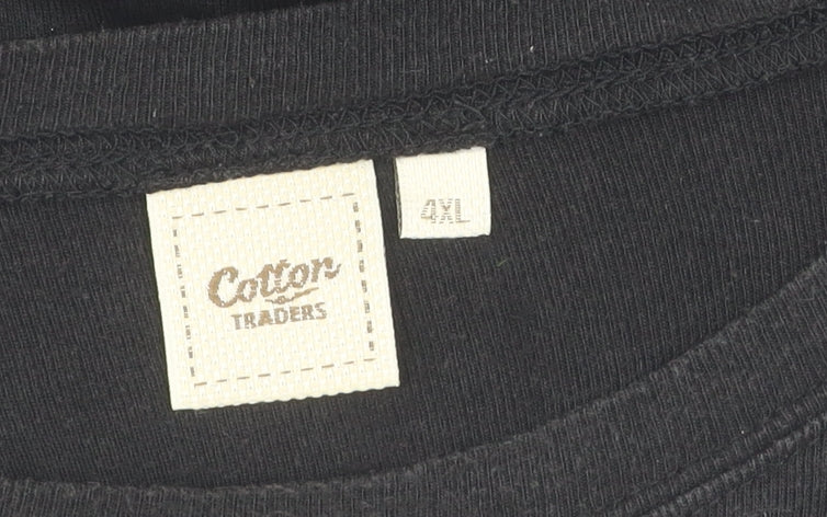 Cotton Traders Men's Black 4XL Long Sleeve T-Shirt