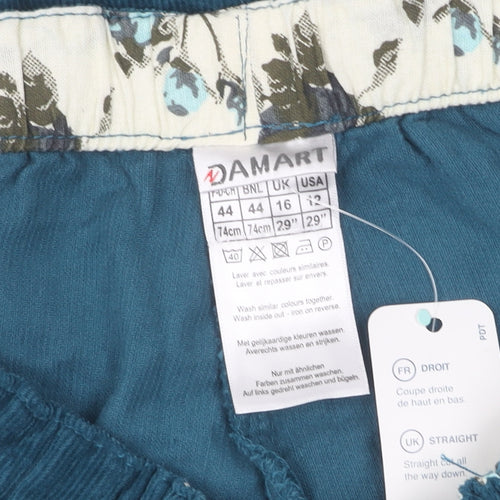 Damart Women's Blue Corduroy Trousers Size 16