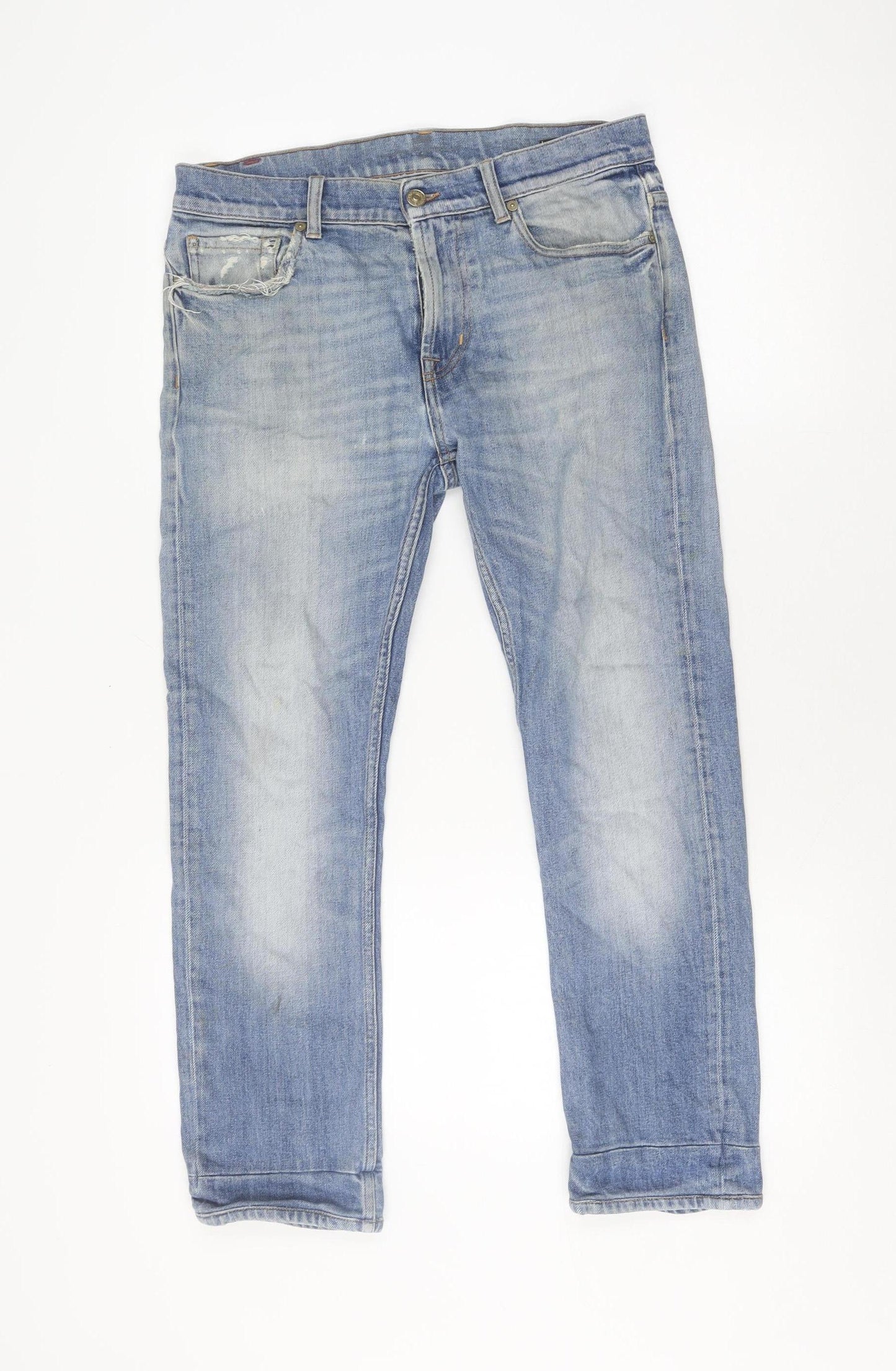 7 for All Mankind Women's Blue Straight Jeans Size 10