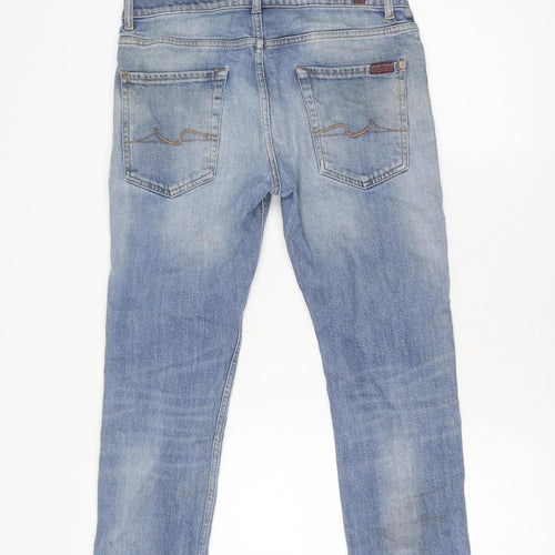 7 for All Mankind Women's Blue Straight Jeans Size 10