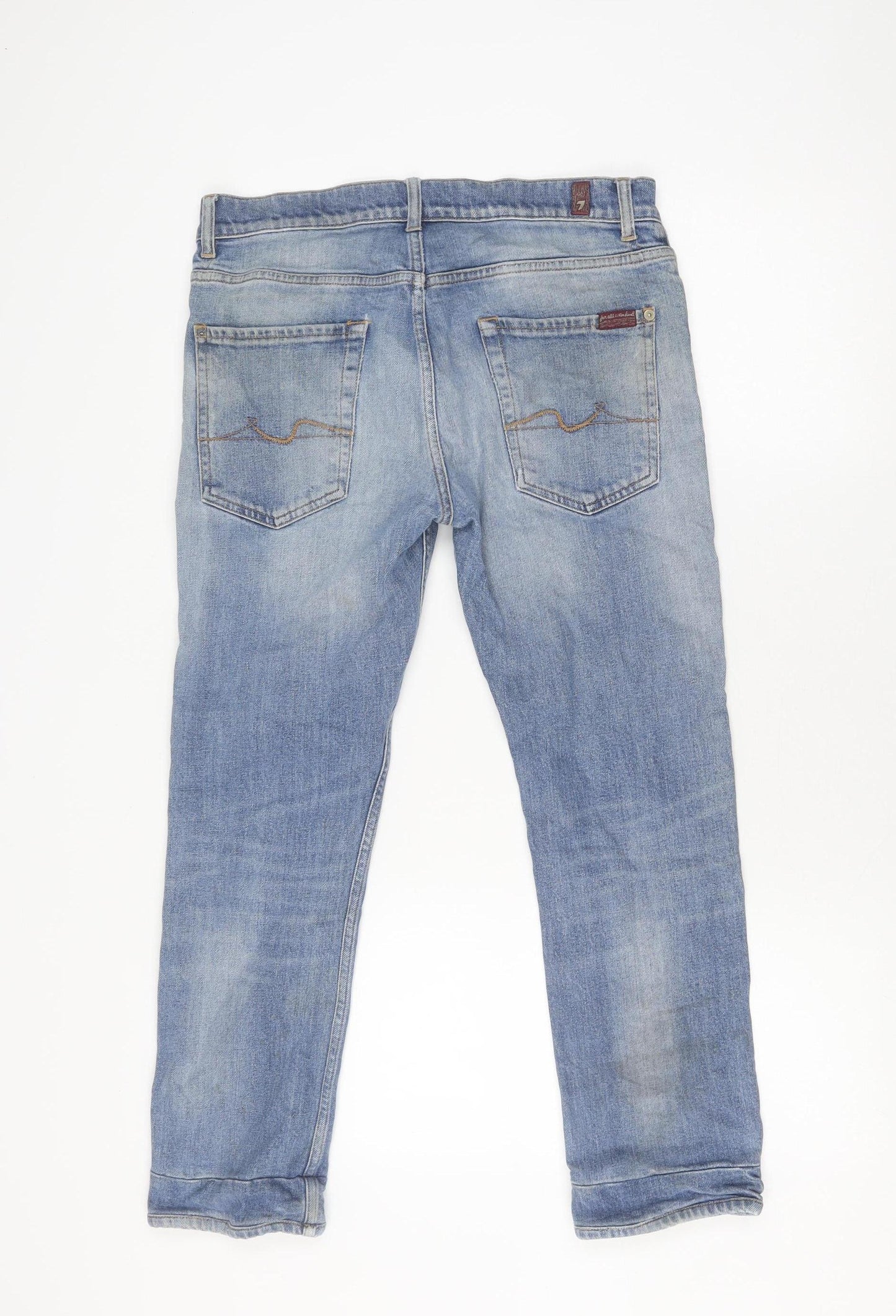 7 for All Mankind Women's Blue Straight Jeans Size 10