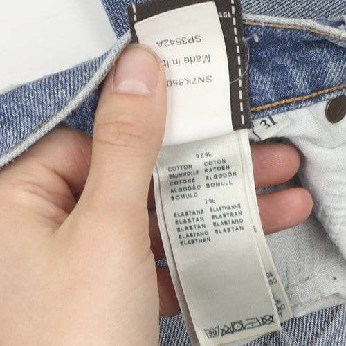 7 for All Mankind Women's Blue Straight Jeans Size 10