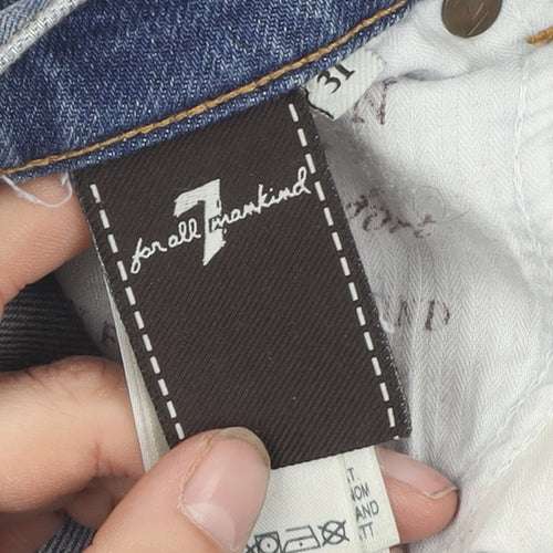 7 for All Mankind Women's Blue Straight Jeans Size 10