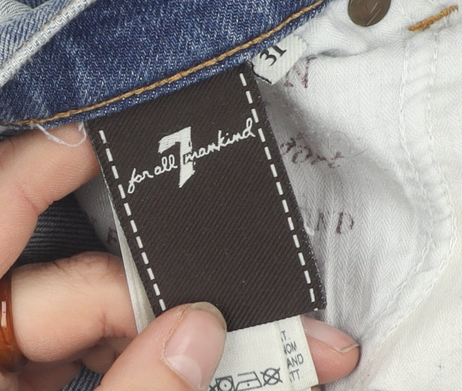 7 for All Mankind Women's Blue Straight Jeans Size 10