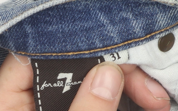 7 for All Mankind Women's Blue Straight Jeans Size 10