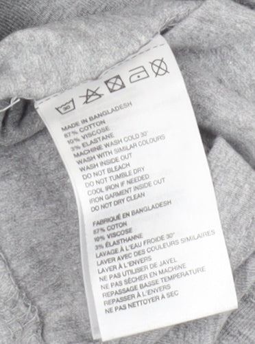 Huel Grey Crew Neck Men's T-Shirt, Size L, Solid Pattern