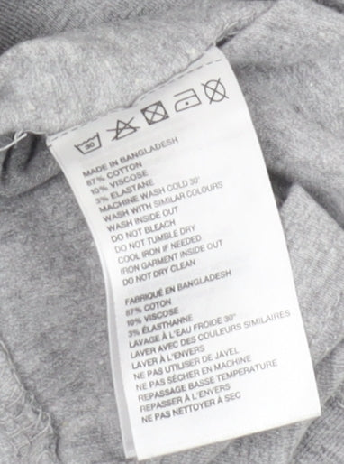 Huel Grey Crew Neck Men's T-Shirt, Size L, Solid Pattern