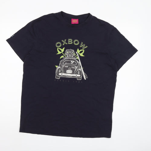 Oxbow Men's Blue Graphic T-Shirt L - Logo Print