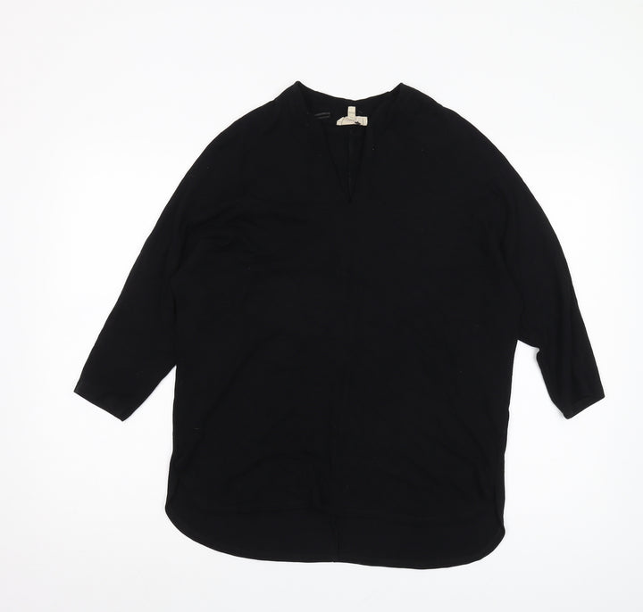 Phase Eight Black Viscose Tunic, S, Women's 3/4 Sleeve