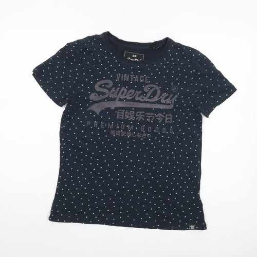 Superdry Women Blue T-Shirt Size 12 Classic Casual