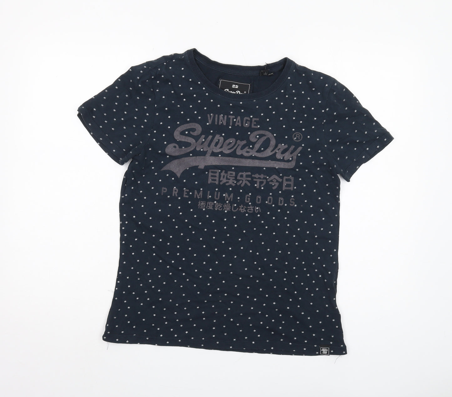 Superdry Women Blue T-Shirt Size 12 Classic Casual