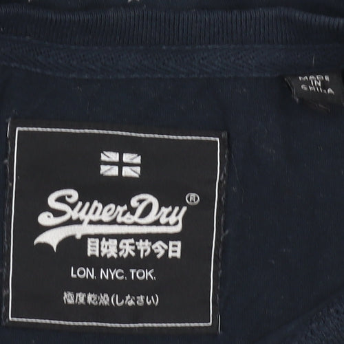 Superdry Women Blue T-Shirt Size 12 Classic Casual