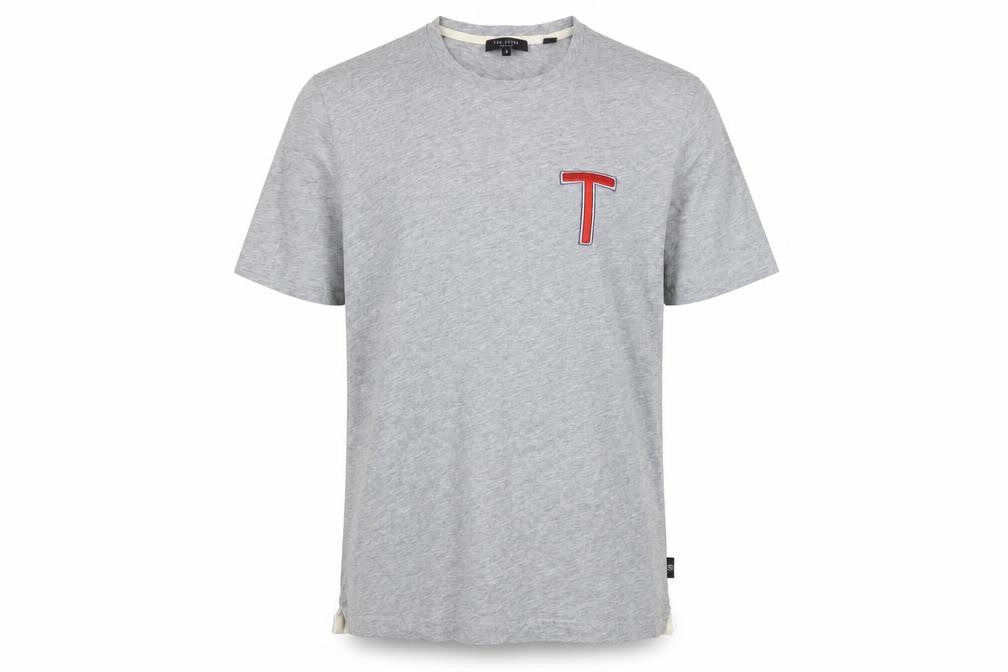 Ted Baker Men's Grey Crew Neck Short Sleeve T-Shirt L