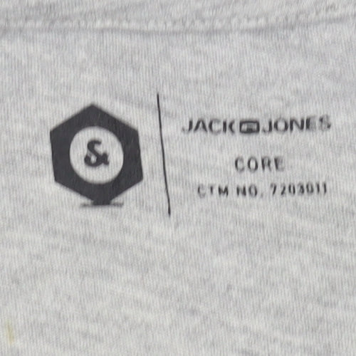Jack & Jones Men's Grey T-Shirt, L, Breathable Jersey