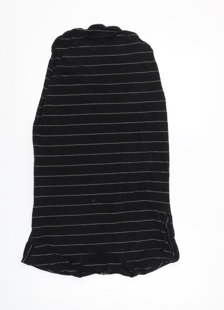 Next Women's Black Striped T-Shirt Size 10