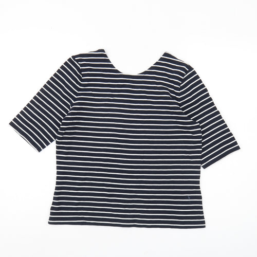 Whistles Women's Black Striped T-Shirt, UK 12, Spring Style