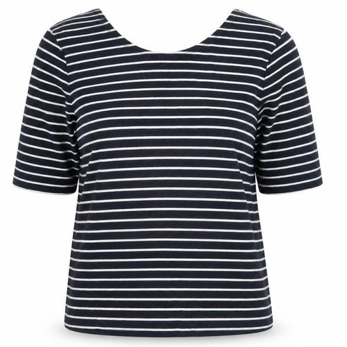 Whistles Women's Black Striped T-Shirt, UK 12, Spring Style