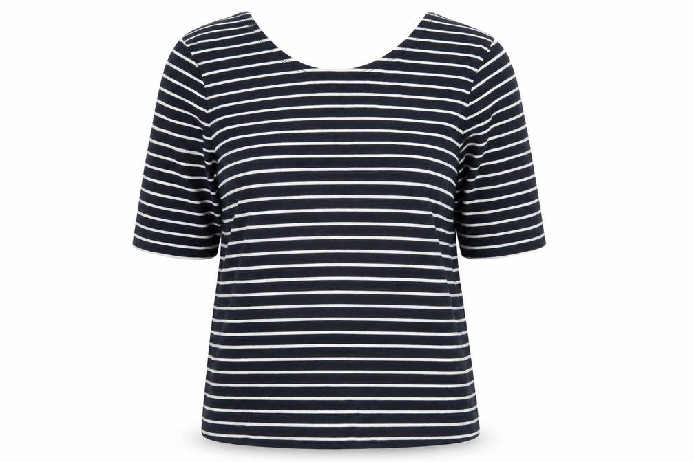 Whistles Women's Black Striped T-Shirt, UK 12, Spring Style