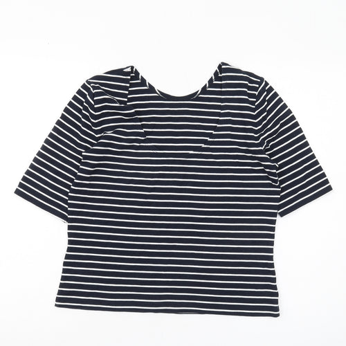 Whistles Women's Black Striped T-Shirt, UK 12, Spring Style