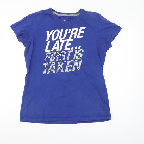 Nike Men's XL Blue 'You're Late' Slim Fit T-Shirt