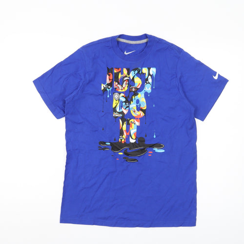 Nike Men's Blue Graphic Print T-Shirt L