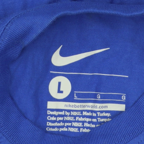 Nike Men's Blue Graphic Print T-Shirt L