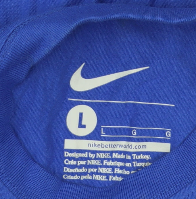 Nike Men's Blue Graphic Print T-Shirt L
