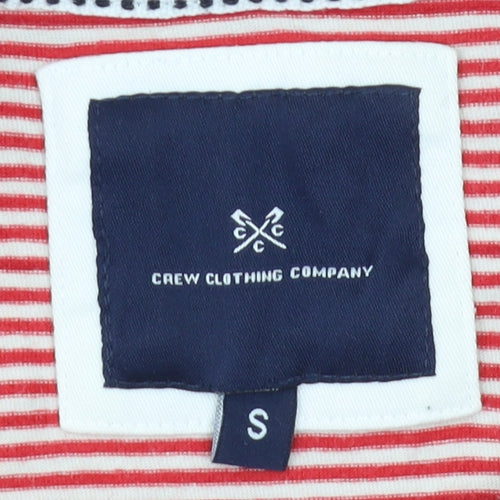 Crew Clothing Co Men's Red Striped Cotton T-Shirt S
