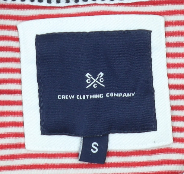 Crew Clothing Co Men's Red Striped Cotton T-Shirt S