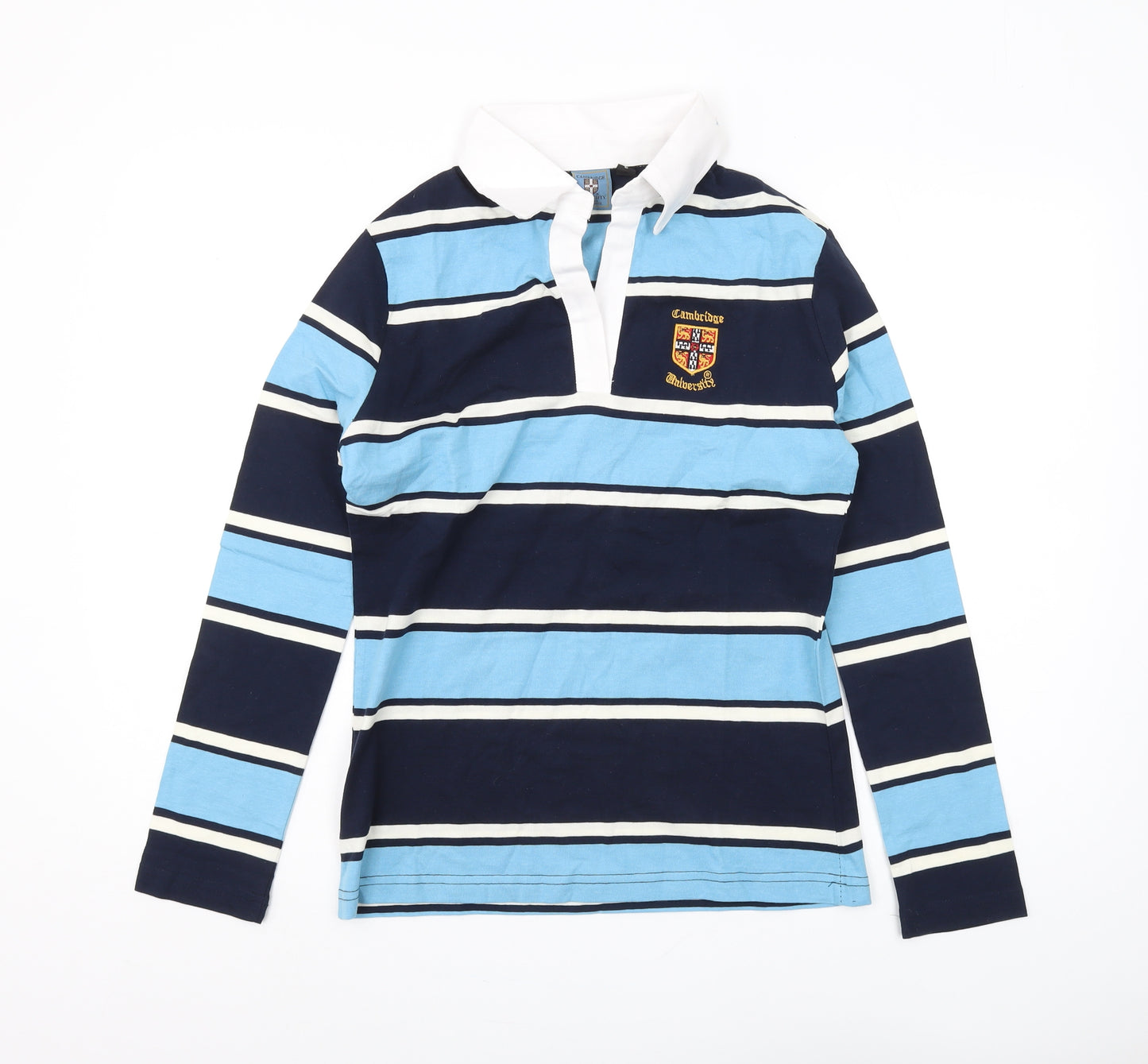 Cambridge University Blue Striped Polo Shirt L