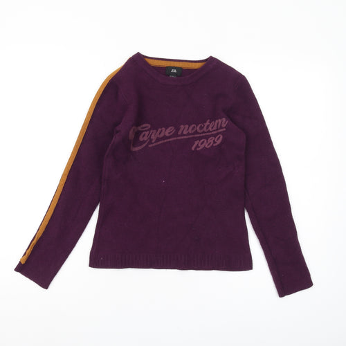 River Island Girls Purple Pullover Jumper 9-10 Years