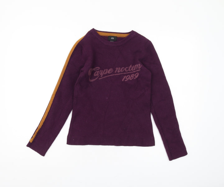 River Island Girls Purple Pullover Jumper 9-10 Years