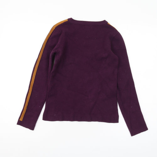 River Island Girls Purple Pullover Jumper 9-10 Years