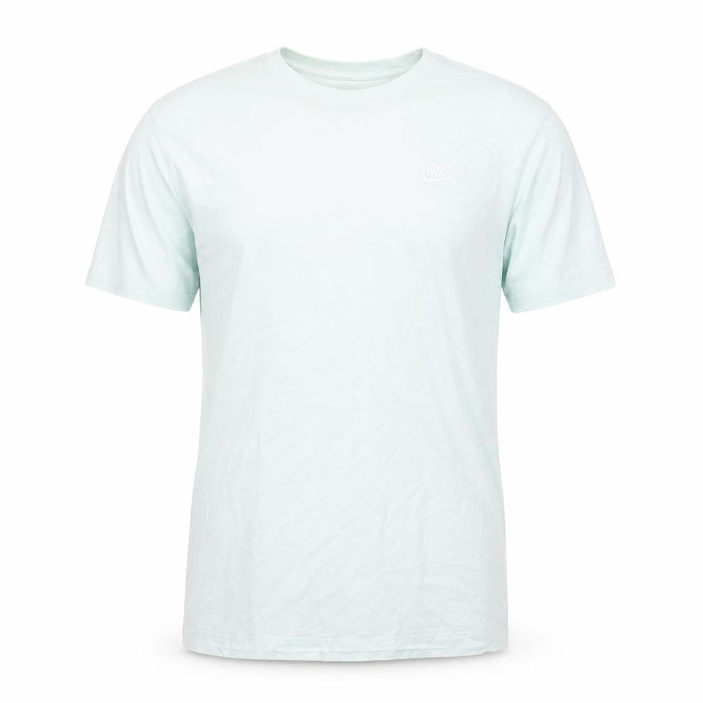 Front view of Nike Men's White L Cotton T-Shirt Crew Neck