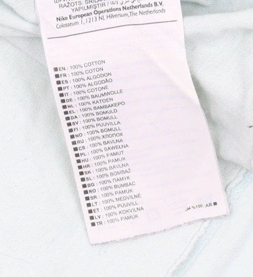 Nike Men's White L Cotton T-Shirt Crew Neck