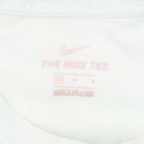 Nike Men's White L Cotton T-Shirt Crew Neck