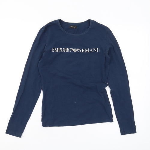 Emporio Armani Blue Unisex Kids Long Sleeve T-Shirt - S