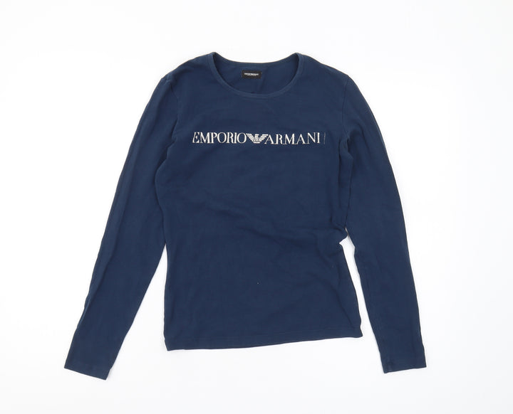 Emporio Armani Blue Unisex Kids Long Sleeve T-Shirt - S