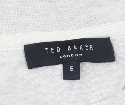 Ted Baker Men's Beige T-Shirt Large Crew Neck