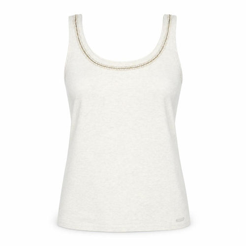 Superdry Women’s Beige Tank Top, Size S, Beaded Accents