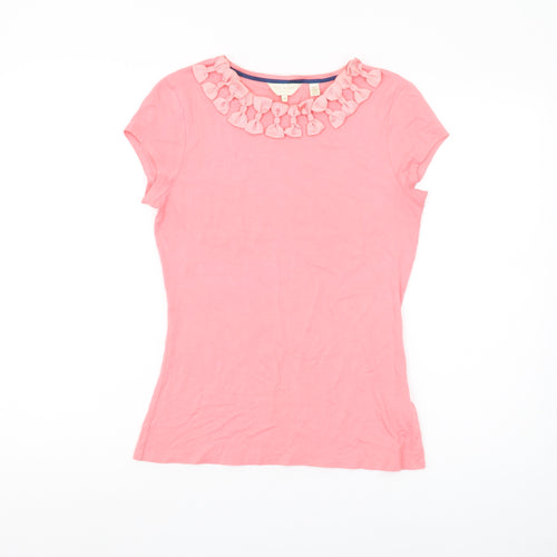 Ted Baker Women's Pink Ruffle T-Shirt Size 2