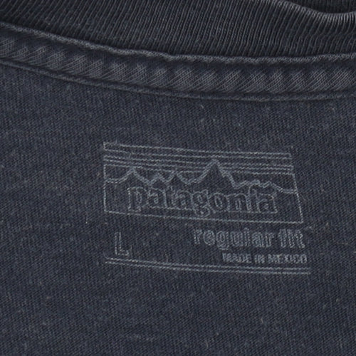 Patagonia Men's Blue Crew Neck T-Shirt - Size L