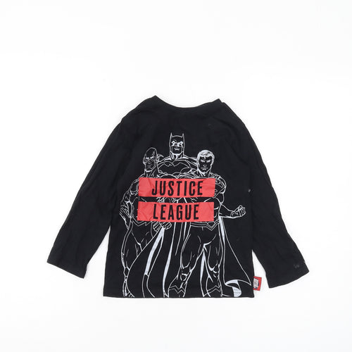 George Boys Black Justice League Long Sleeve T-Shirt 5-6 Years