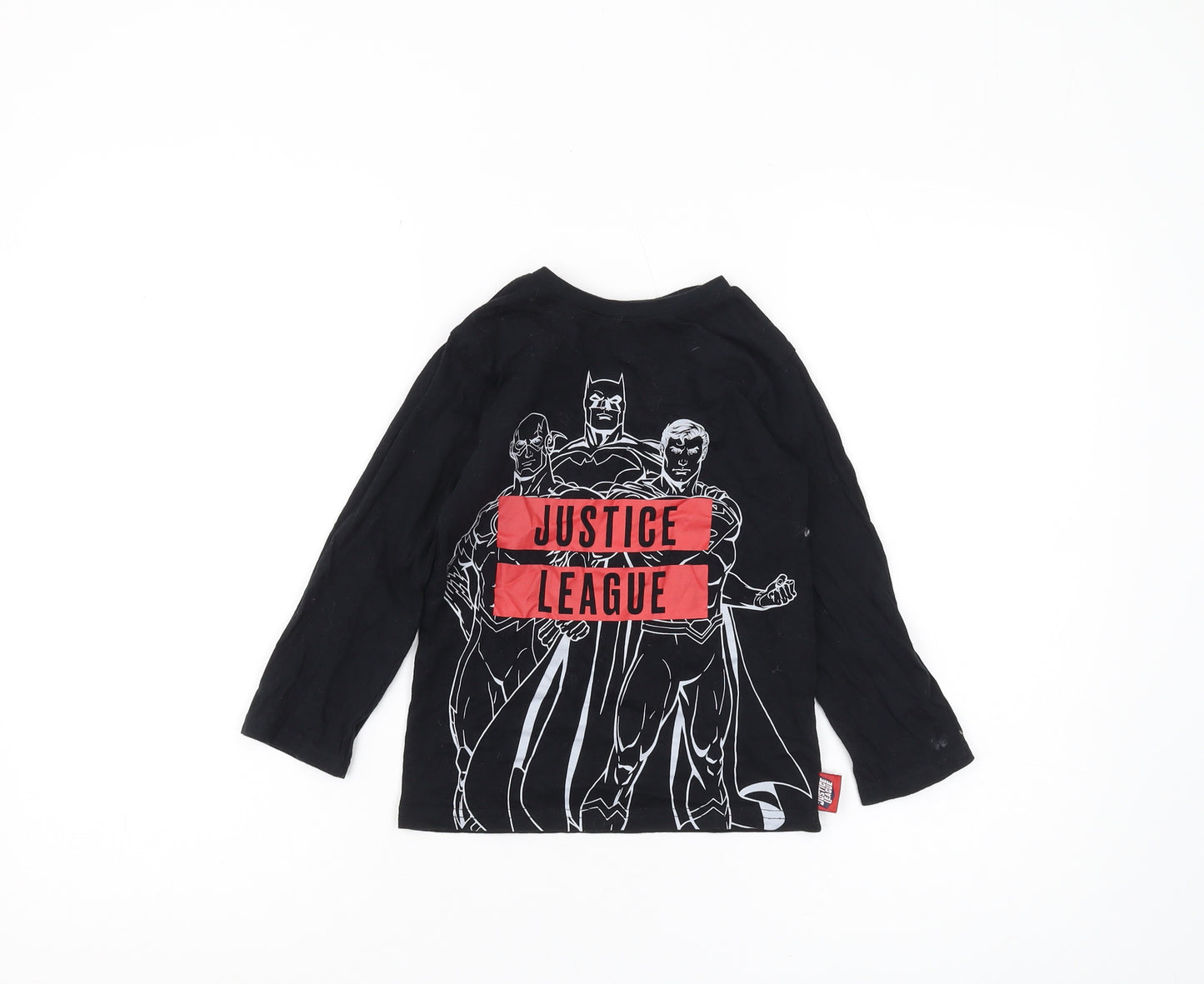 George Boys Black Justice League Long Sleeve T-Shirt 5-6 Years
