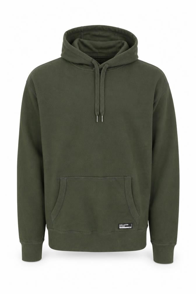 Front view of Hollister Men’s Green Pullover Hoodie M