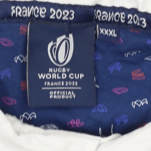 Rugby World Cup Men's Blue 3XL Striped Polo Shirt