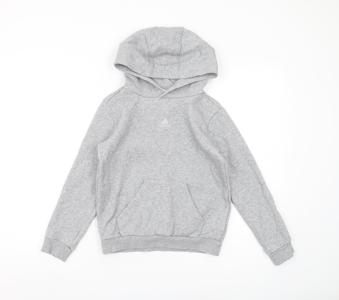 Adidas Boys Grey Pullover Hoodie 9-10 Years - Lightweight & Hooded