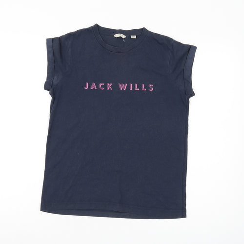 Jack Wills Women's Blue T-Shirt, Size 6, Casual Style