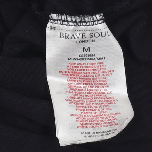 Brave Soul Men's Black Short Sleeve T-Shirt, M